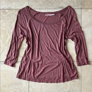 Juicy Couture Mauve 3/4 Sleeve Relaxed Blouse